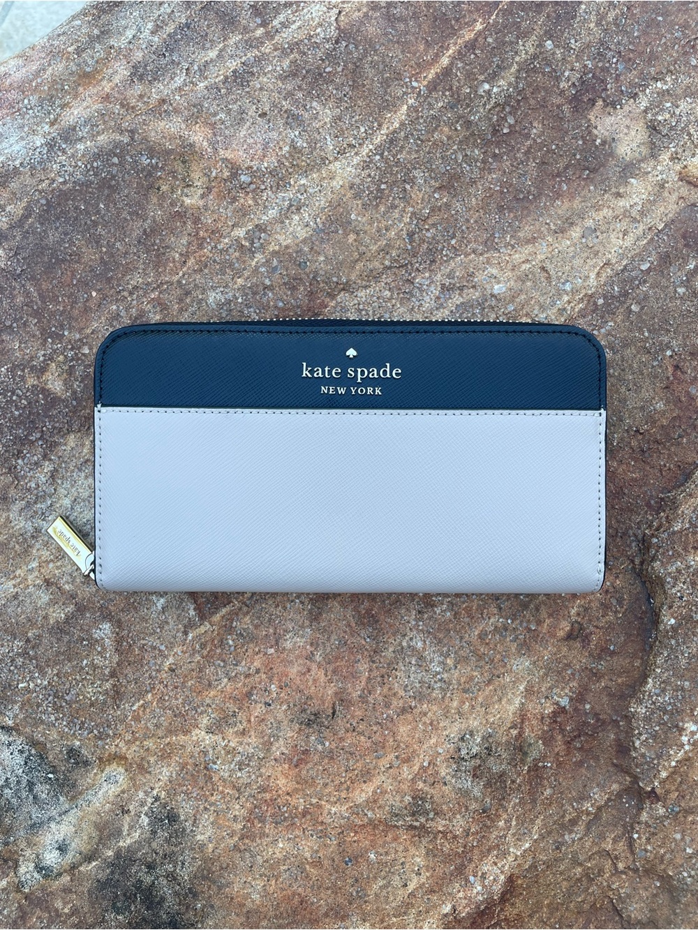 kate spade “Staci” Two-Tone Colorblock Large Continental Zip Wallet NEW!